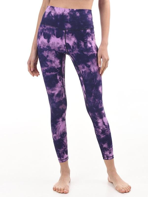 High Waist Printed Yoga Pants Workout Leggings for Women with Hidden Pockets LEG210318283PURXS Purple / XS