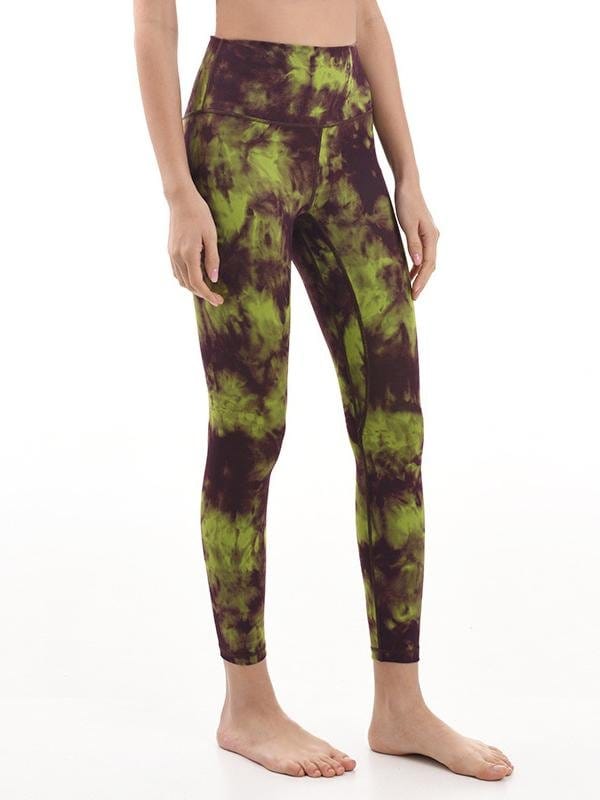 High Waist Printed Yoga Pants Workout Leggings for Women with Hidden Pockets LEG210318283BROXS Brown / XS