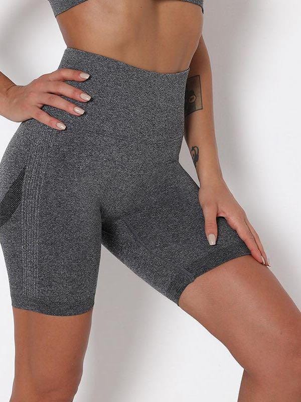 High Waist Seamless Knitted Shorts for Women