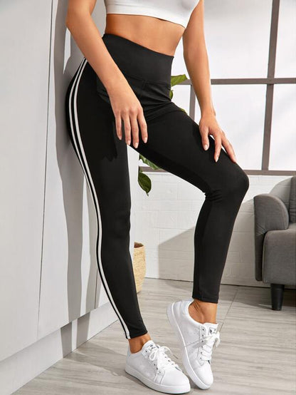 High Waist Side Striped Sports Leggings