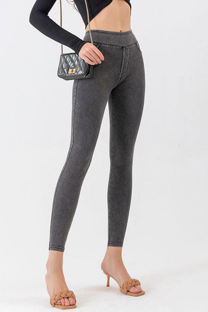 High Waist Skinny Jeans MS231013024538FXS Charcoal / XS