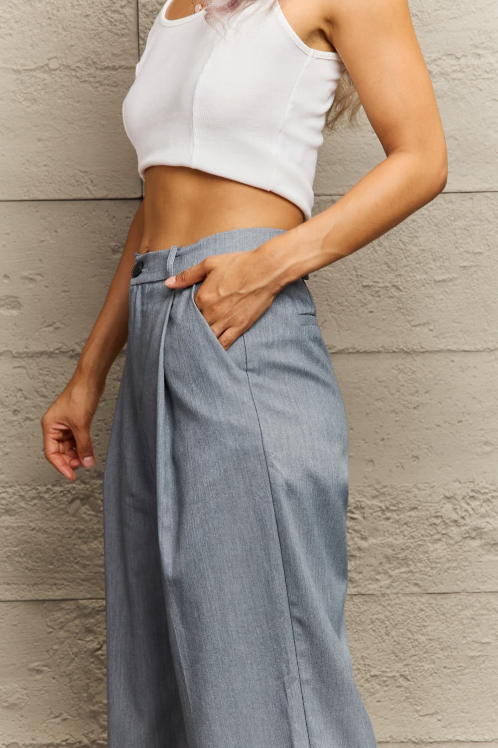 High Waist Straight Leg Pants