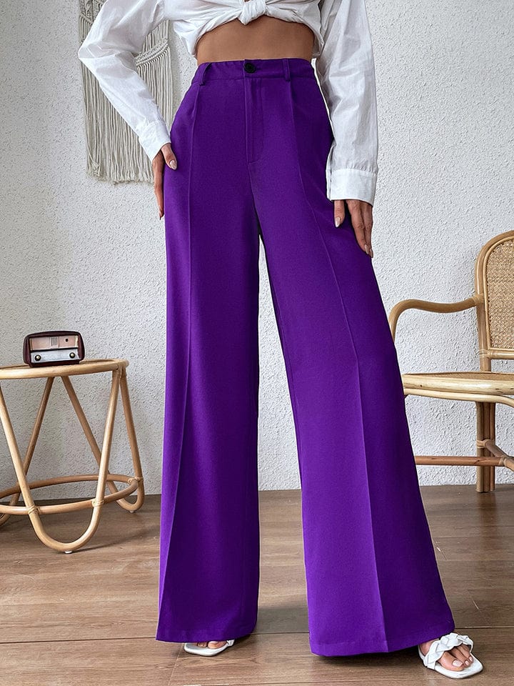 High Waist Wide Leg Pants MS231013011774FS Purple / S