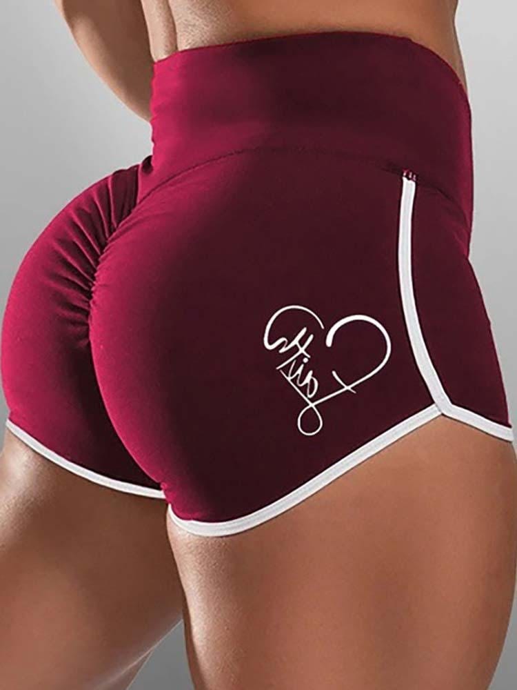 High Waisted Butt Lifting Scrunch Booty Yoga Shorts YOG210430041REDS Red / S