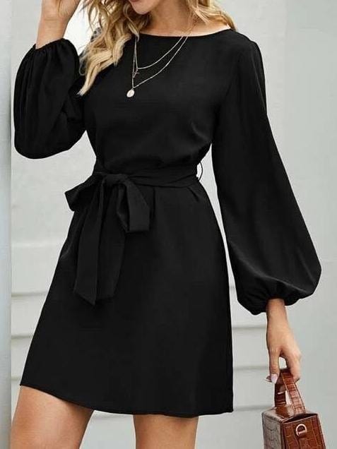 High Waisted Midi Dress Design Womens DRE210129023XSBla XS / Black
