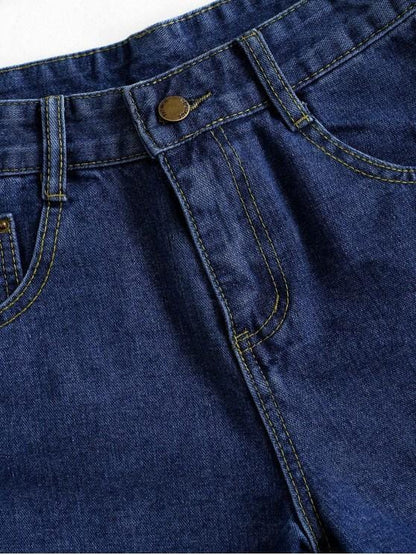 High Waisted Mini Denim Shorts DEN210303064958DEBLUM Denim Dark Blue / M