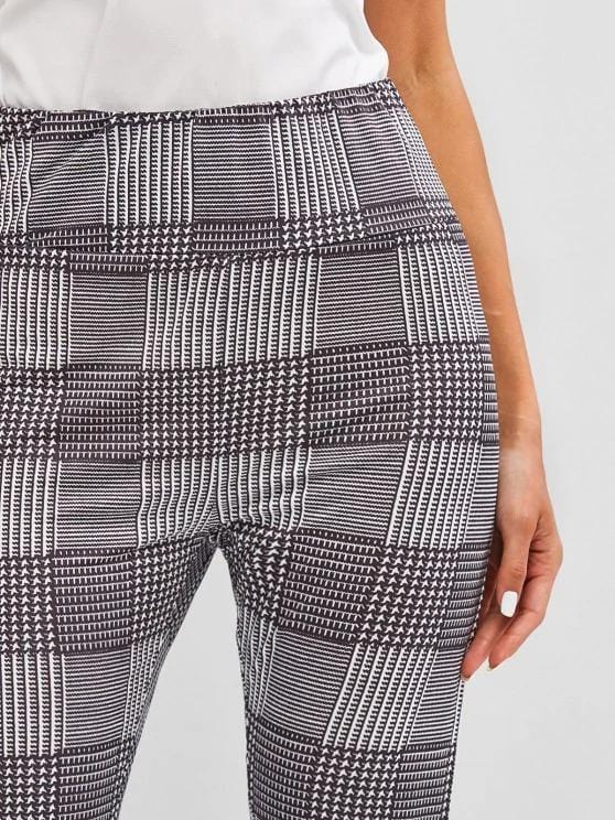 High Waisted Plaid Leggings for Women