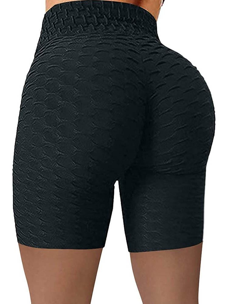 High Waisted Yoga Leggings Running Sports Fitness Gym Bubble Textured Butt Lifting Shorts