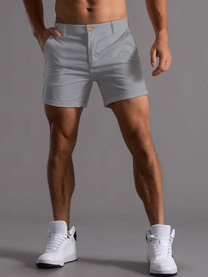 Men's Shorts Chino Shorts Bermuda shorts Work Shorts Pocket Plain Comfort Breathable Short Daily 100% Cotton Stylish Casual Black White Micro-elastic - LuckyFash™