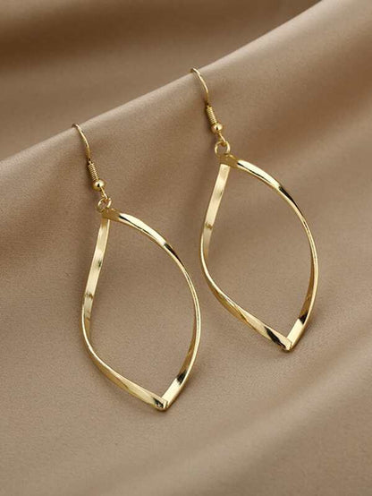 Hollow Out Distorted Earrings EAR210308102GOL Gold