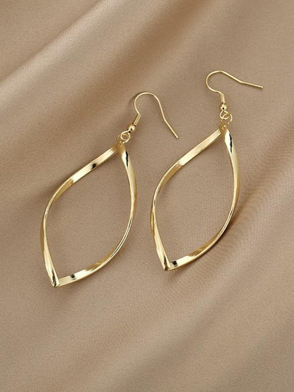 Hollow Out Distorted Earrings EAR210308102GOL Gold