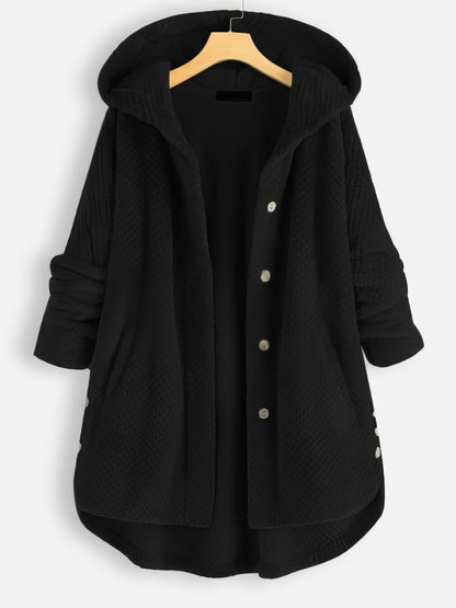 Hooded Double-faced Fleece Sweater Mid-length Jacket JAC201229001SBla Black / 2 (S)