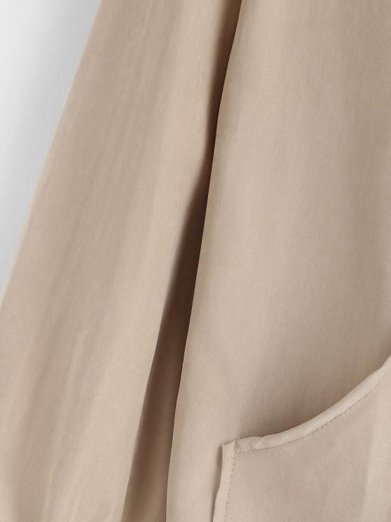 Hooded Front Pocket Drawstring Jacket