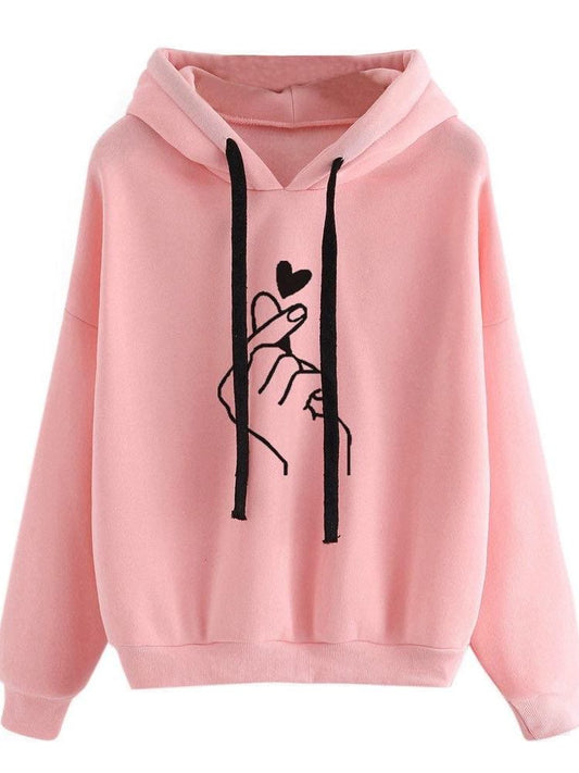 Hooded Sweater Women Loose Clothes temp2021528566 S / Pink