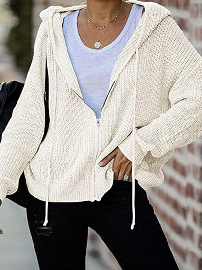 Hoodies Casual Drawstring Zipper Sweater Cardigan Hoodie for Women