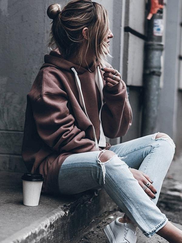 Hoodies Loose Pocket Long Sleeve Hoodie for Women