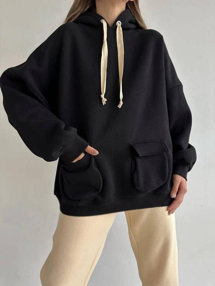 MsDressly Hoodies Sweater Loose Casual Long Sleeve Hoodie HOO2212211413BLAS