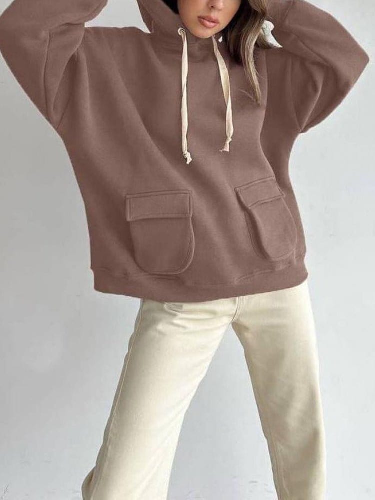 MsDressly Hoodies Sweater Loose Casual Long Sleeve Hoodie HOO2212211413KHAS