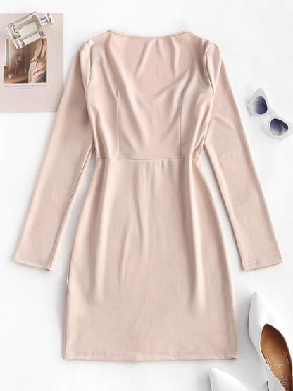 Hook Placket Sweetheart Bodycon Mini Dress for Women