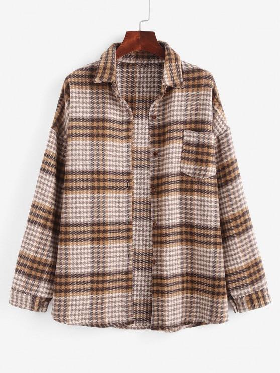 Houndstooth Mix Checked Flannel Shacket Temp504860 S