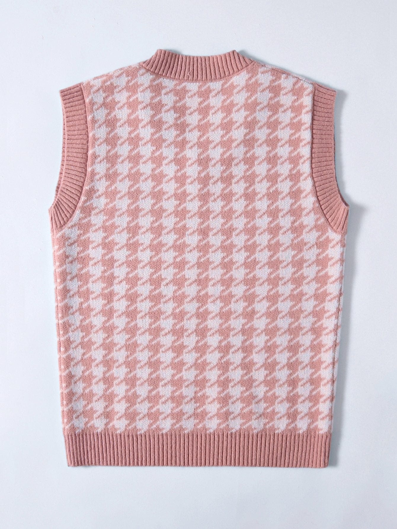 Houndstooth V-Neck Sweater Vest