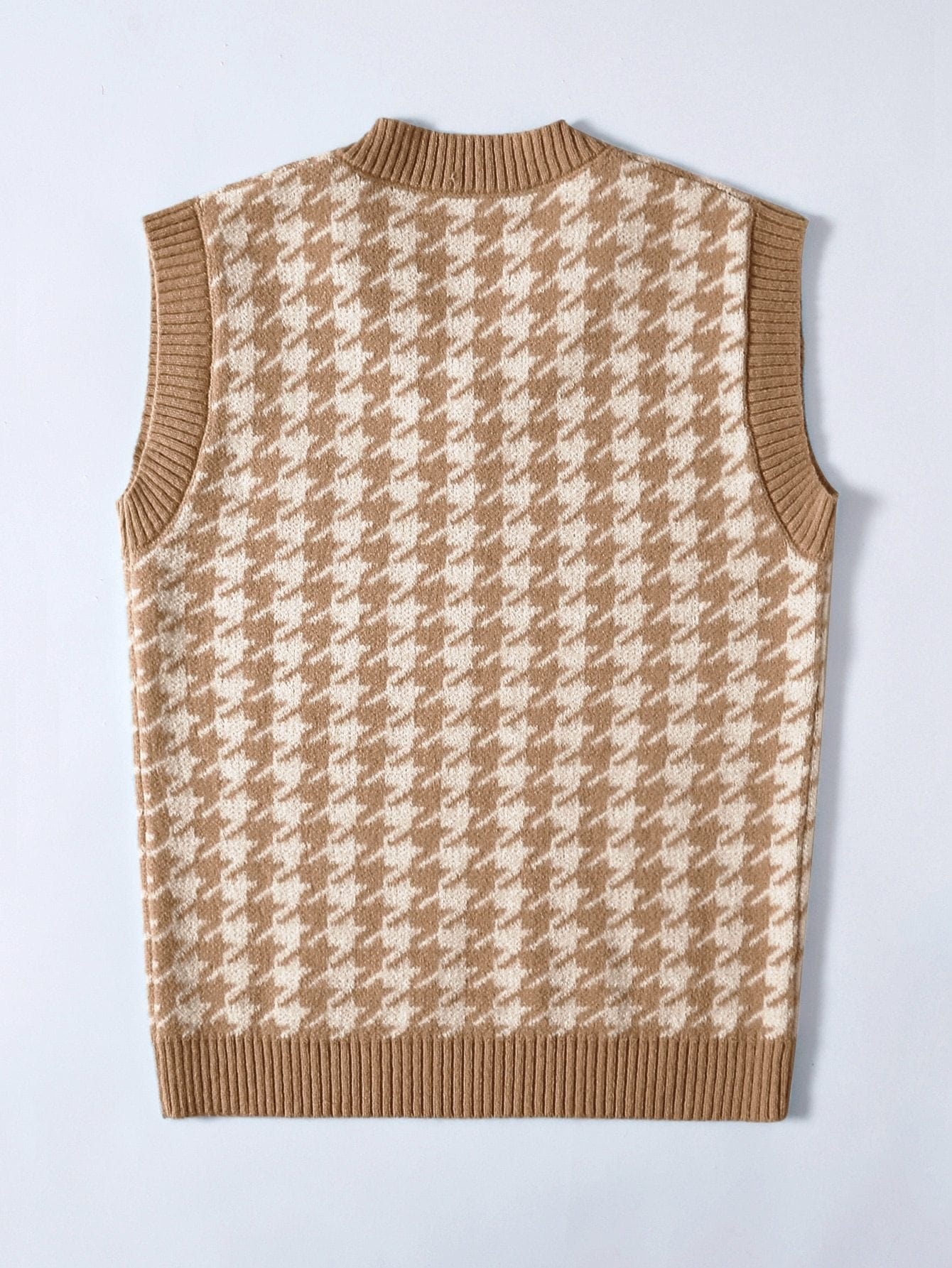 Houndstooth V-Neck Sweater Vest