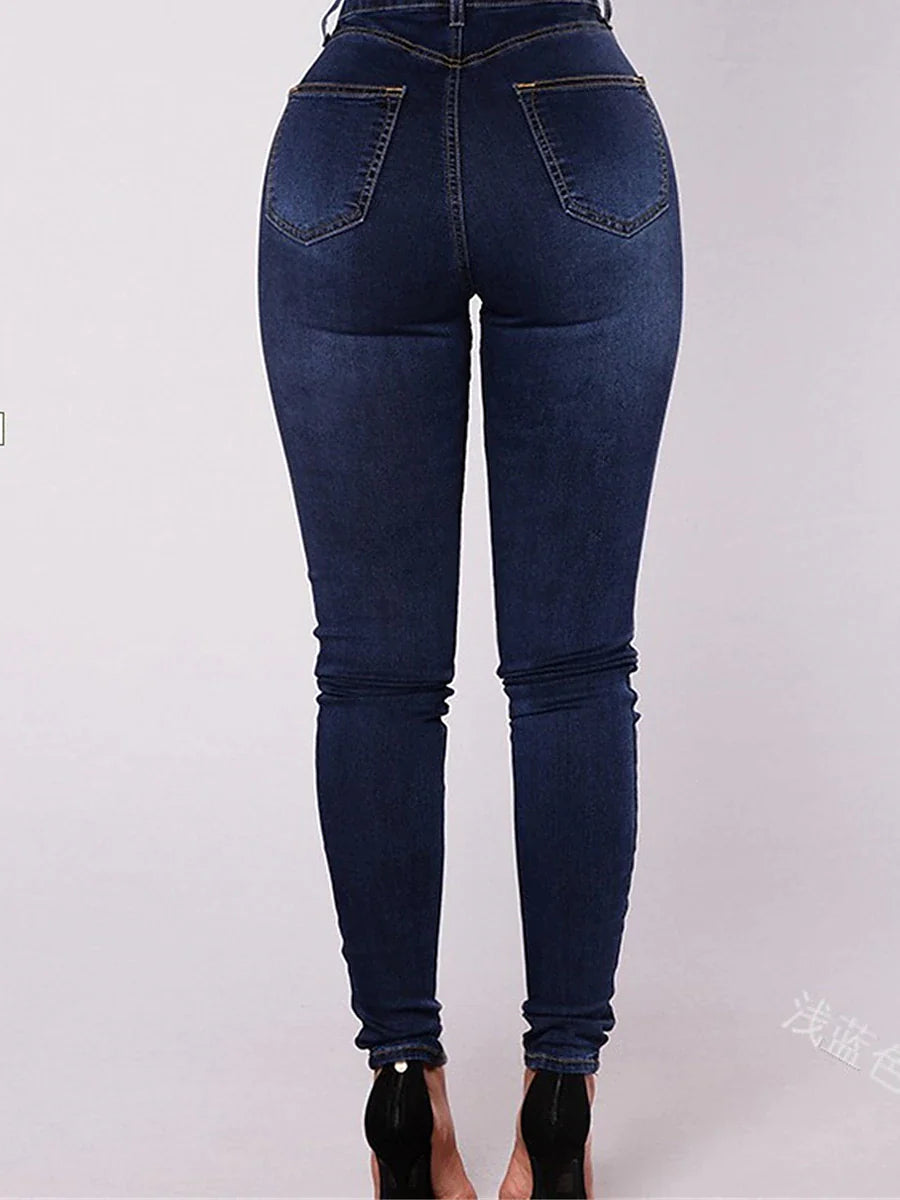 Plus Size High Waist Cotton Leggings Jeans for Women