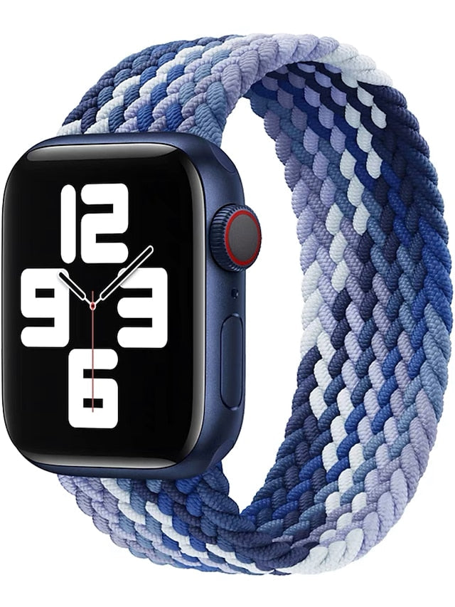Solo Loop Compatible with Apple Watch Band 38mm 40mm 41mm 42mm 44mm 45mm 49mm Braided Elastic Stretchy Fabric Nylon Strap Replacement Wristband for iwatch Series Ultra 8 7 6 5 4 3 2 1 SE
