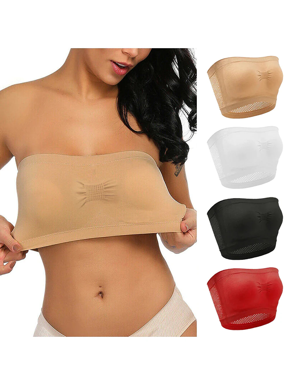 Stylish Pure Color Nylon Bandeau Top for Women - Ideal Comfort and Fashion for Warm Seasons