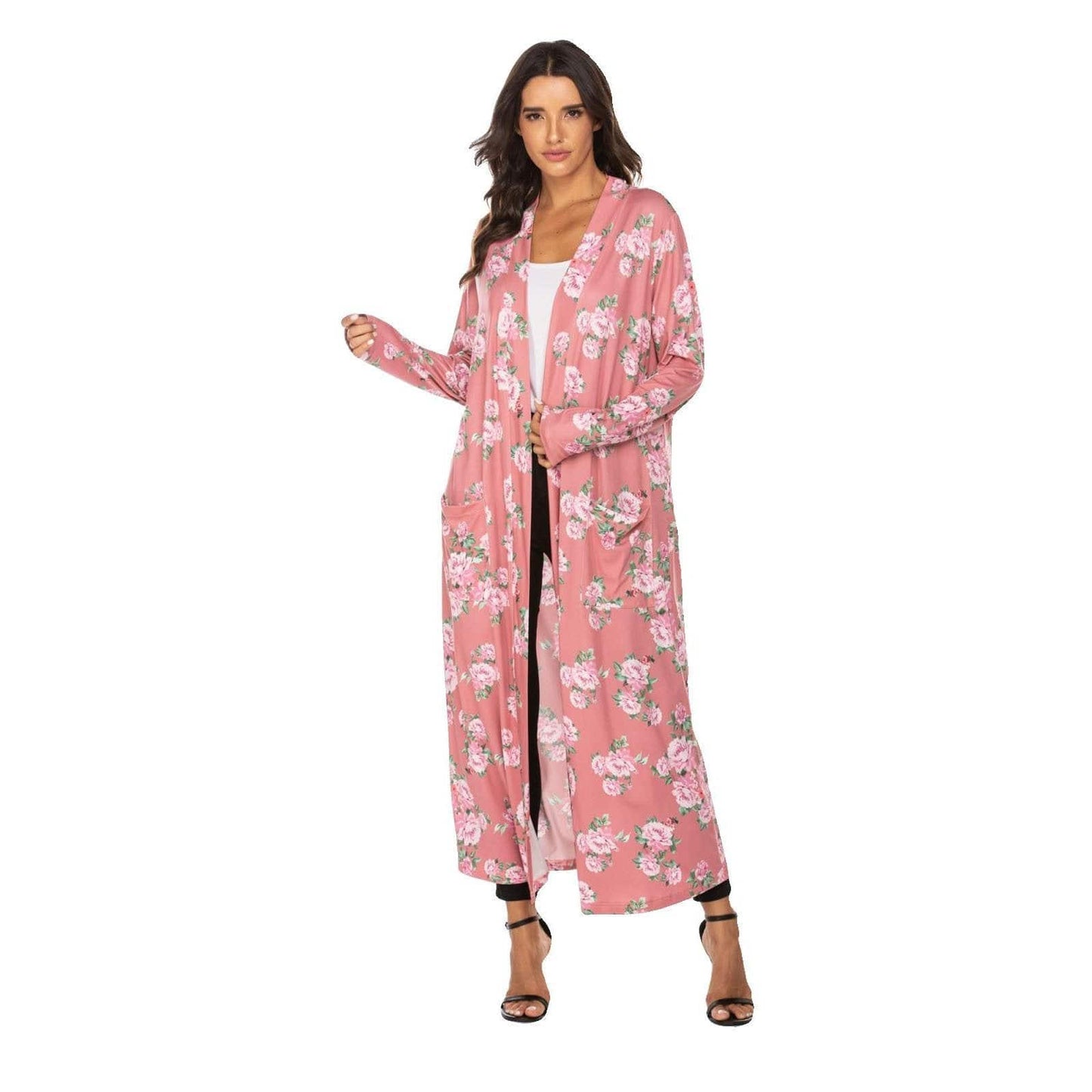 Imported Floral Long Cardigan Robes