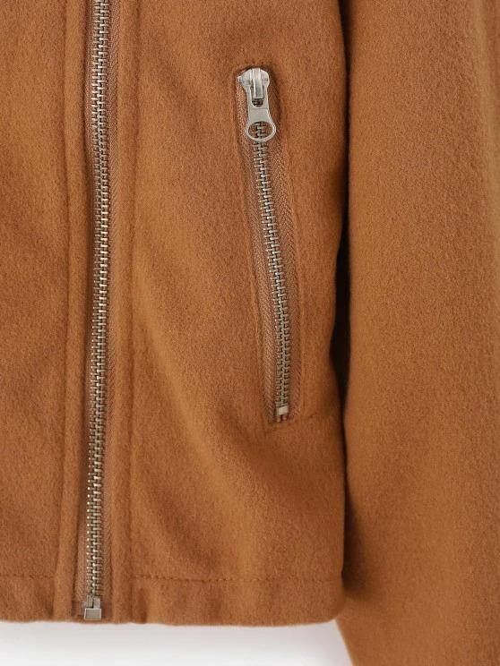 Inclined Zipper Plain Jacket