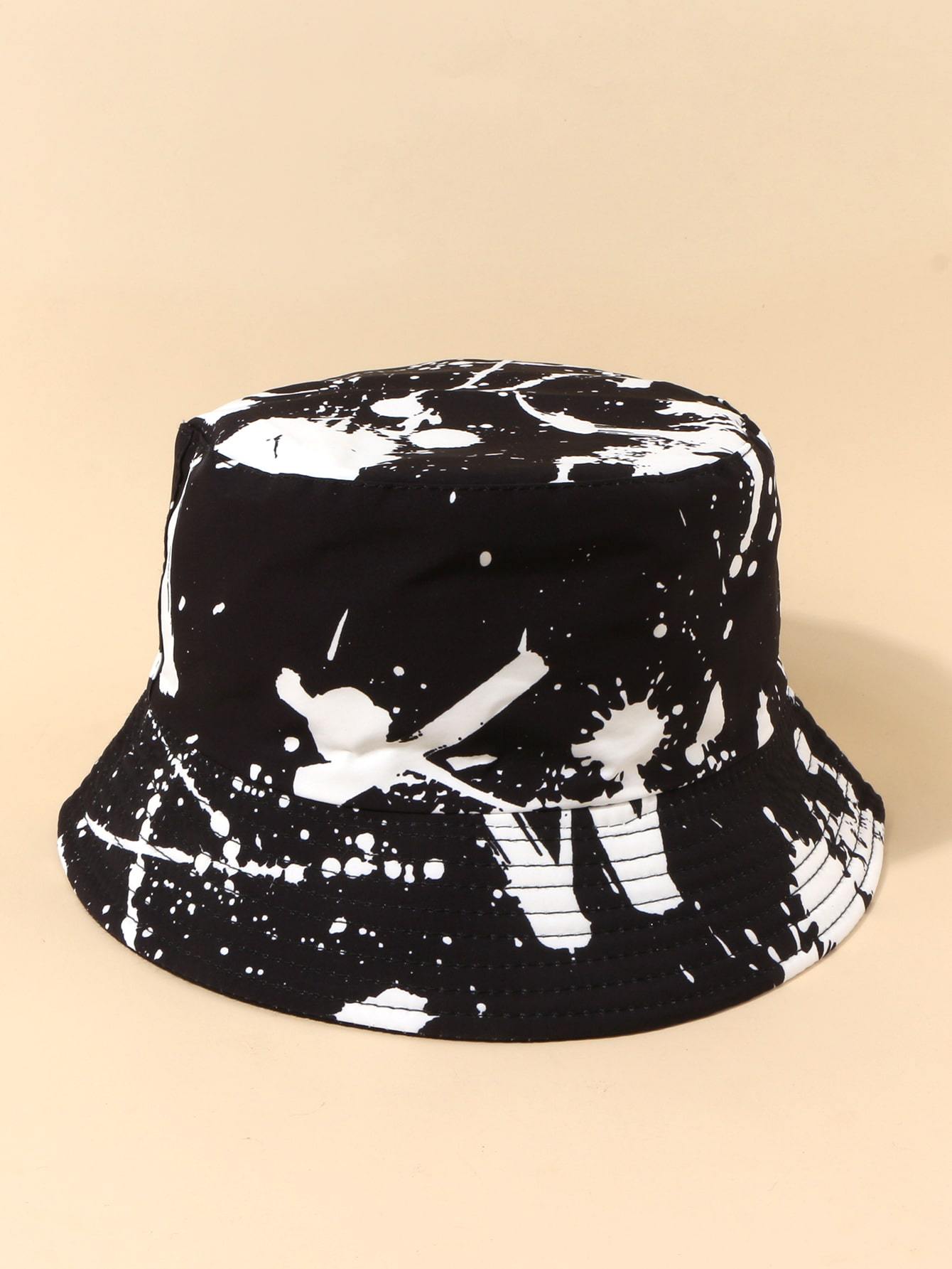 Ink Print Bucket Hat for Women BUC210302180BLA Black