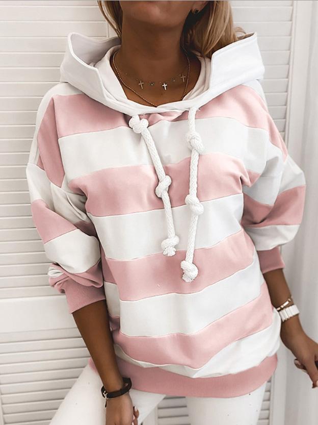 Hoodies - Long Sleeve Knot Stripe Print Hoodies - MsDressly