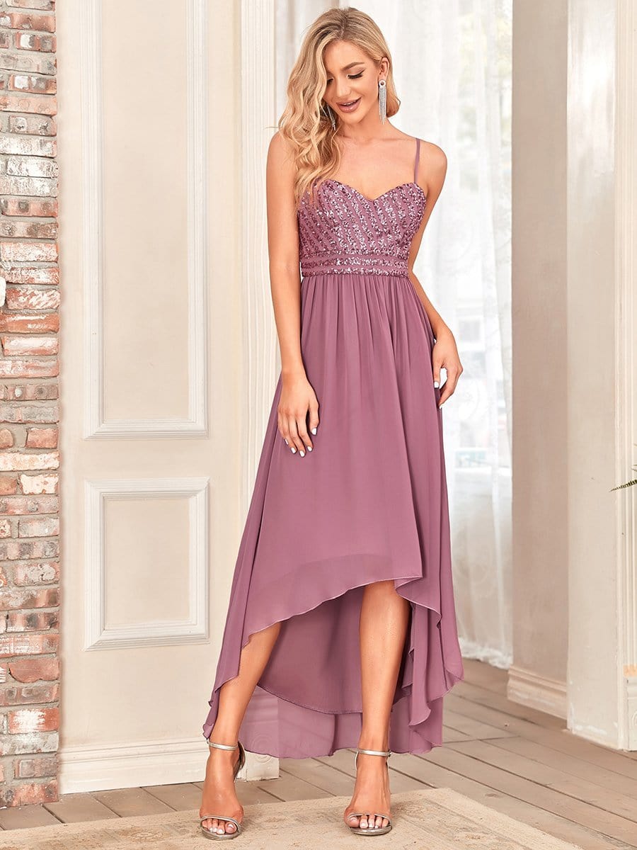 Women's A Line Wholesale Evening Dresses with Spaghetti Straps EE50068OD04 Orchid / 4