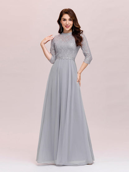 Women's Fashion A-Line Wholesale Chiffon Evening Dress EP00475GY04 Grey / 4