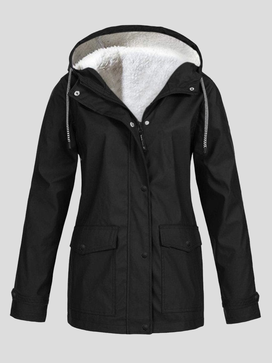 Jackets Mountaineering Suit Zipper Pocket Hooded Plus Fleece Jacket for Women