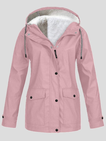 Jackets Mountaineering Suit Zipper Pocket Hooded Plus Fleece Jacket for Women JAC2112061197PINS Pink / S