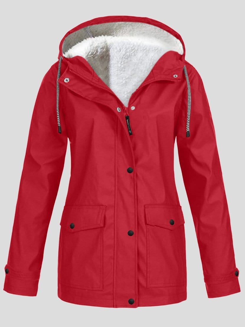 Jackets Mountaineering Suit Zipper Pocket Hooded Plus Fleece Jacket for Women JAC2112061197REDS Red / S