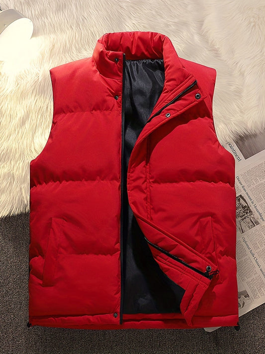 MsDressly Jackets Solid Zipper Sleeveless Winter Warm Vest Jacket JAC231012061REDS(4)