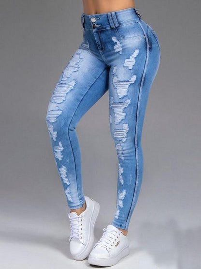 Jeans Ripped Thin Stretch Slim Jeans for Women