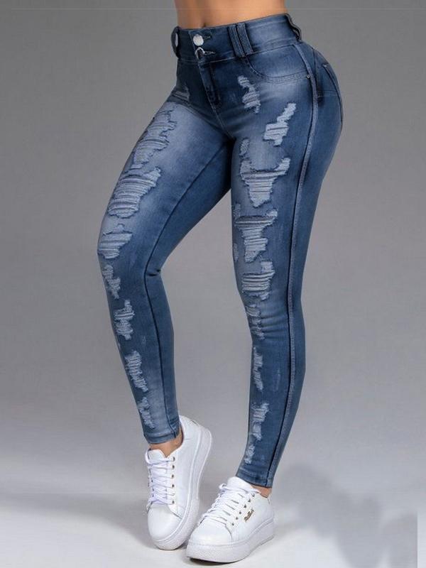 Jeans Ripped Thin Stretch Slim Jeans for Women DEN2111221164DBLUS Dark_Blue / S