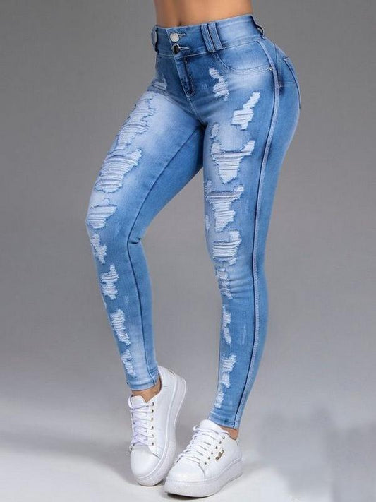 Jeans Ripped Thin Stretch Slim Jeans for Women DEN2111221164LBLUS Light_Blue / S