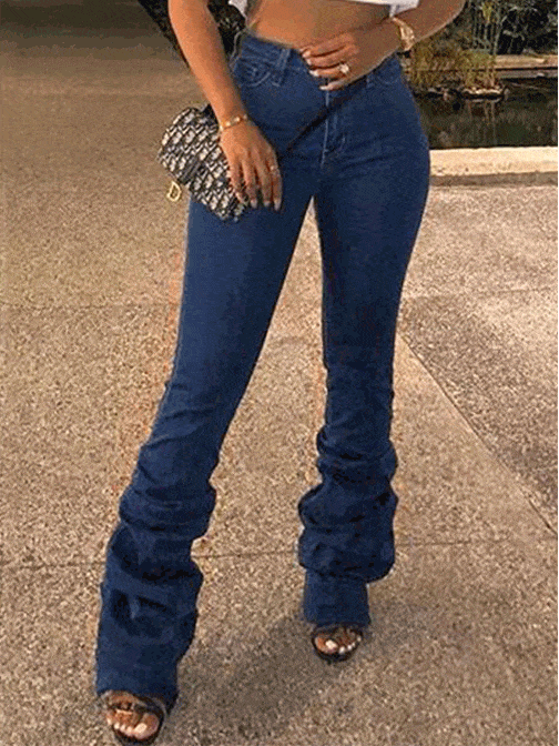 Jeans Washed Pocket Slim Fit Jeans for Women DEN2201101173DBLUXS Dark_Blue / XS