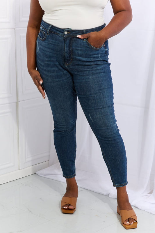 Judy Blue Emily Full Size High Waisted Tummy Control Skinny Jeans MS231013020645F0(24) Dark / 0(24)