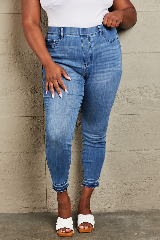 Judy Blue Janavie Full Size High Waisted Pull On Skinny Jeans MS231013024703F0(24) Medium / 0(24)