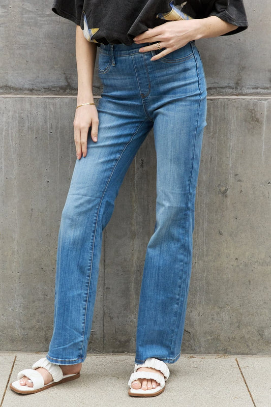 Judy Blue Lolita Full Size High Waist Pull On Slim Bootcut Jeans MS231013016307F0(24) Medium / 0(24)