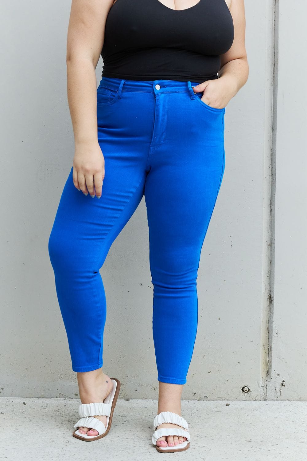 Judy Blue Stacy Full Size High Waist Tummy Control Skinny Jeans MS231013042895F0(24) Cobalt Blue / 0(24)