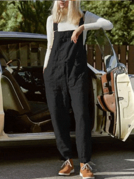 Jumpsuits Casual Pocket Belted Adjustable Jumpsuit for Women