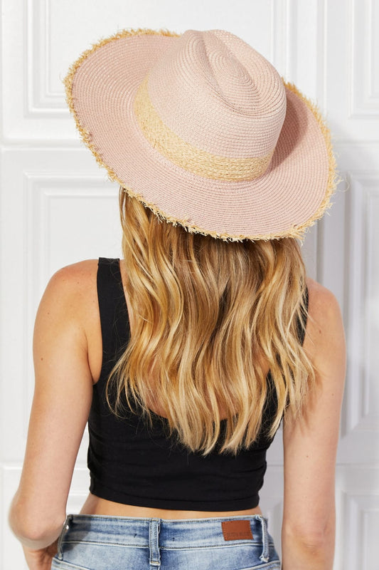 Justin Taylor Poolside Baby Straw Fedora Hat in Pale Blush 1.01E+14 Pale Blush / One Size