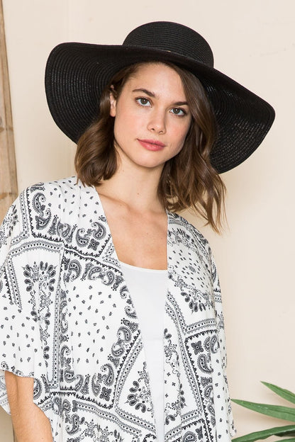 Justin Taylor Printed Belt Sunhat in Black 1.01E+14 Black / One Size